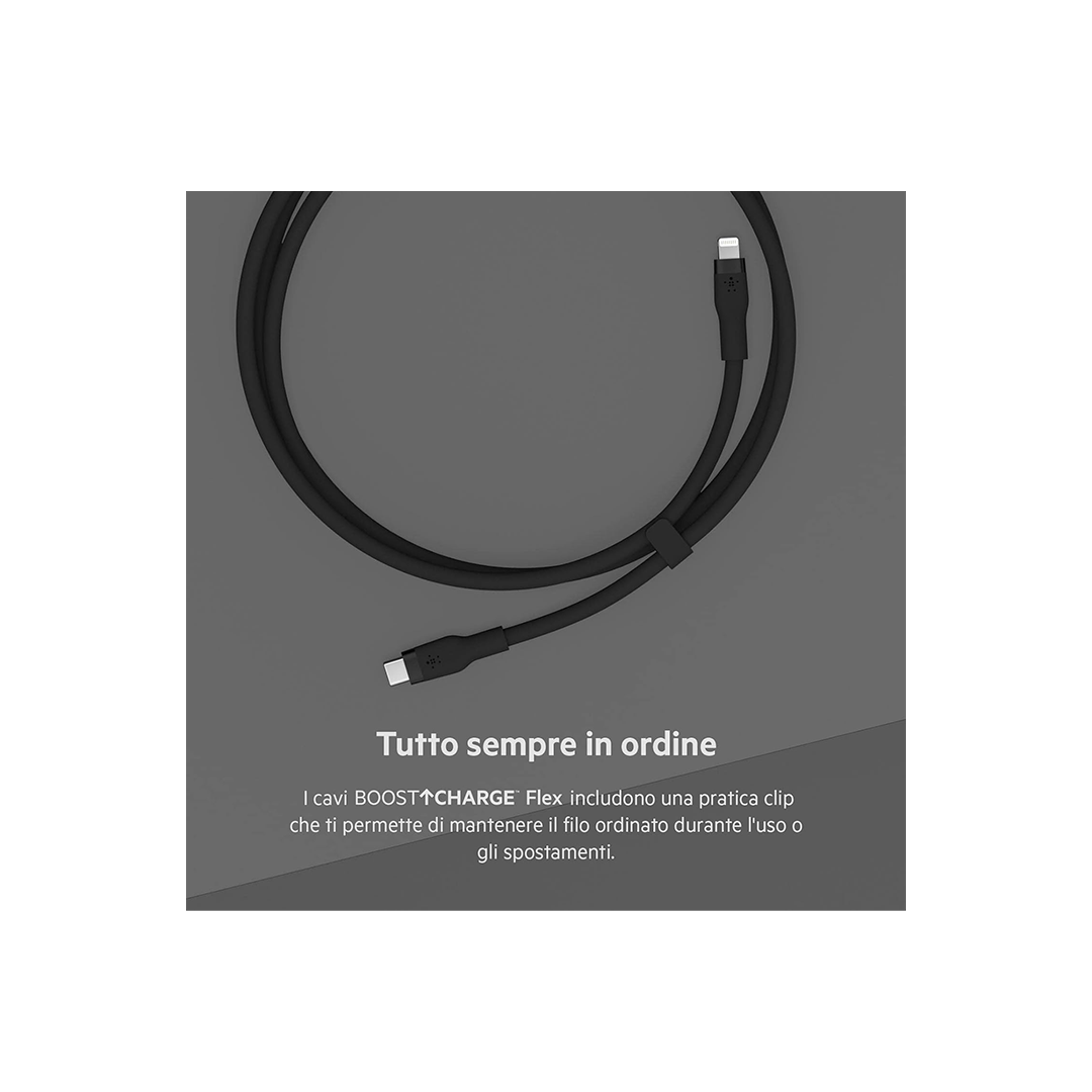 Belkin BoostCharge Flex Silicone USB Type C to Lightning Cable - 3M in Qatar Belkin BoostCharge Flex Silicone USB Type C to Lightning Cable - 3M in Qatar